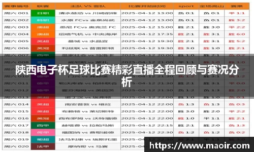 陕西电子杯足球比赛精彩直播全程回顾与赛况分析